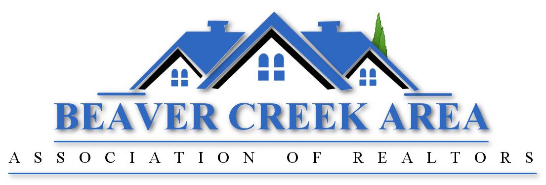  A blue house that encompasses the words, 'Beaver Creek Area Association of Realtors' 